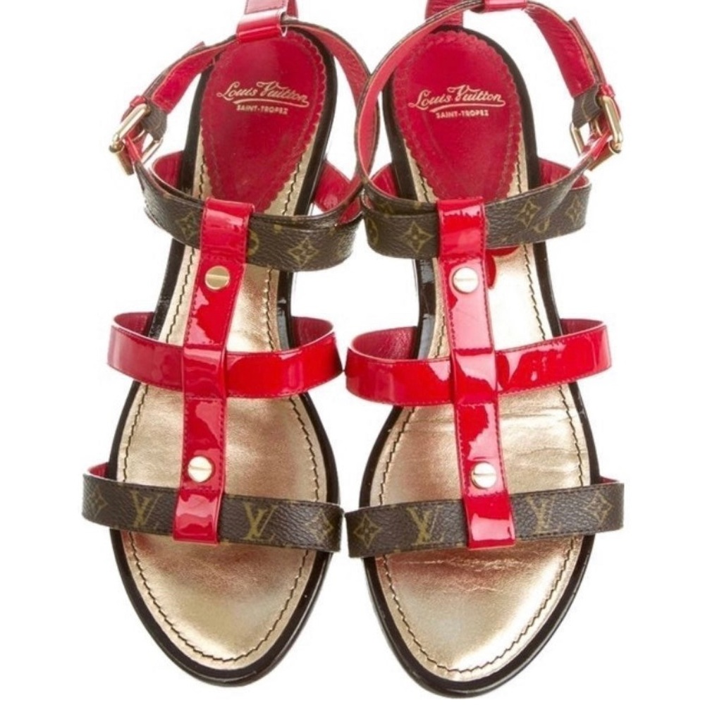 Authentic Louis Vuitton strapped gladiator sandals size 36.5 (6W)